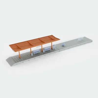 Outland Models Train Station Passenger Platform W Accessories(Half Shed) N Gauge • £15.83