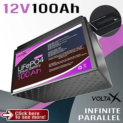 12V 100Ah Lithium Battery LiFePO4 Cells Deep Cycle Solar Charger LCD Screen RV • $399