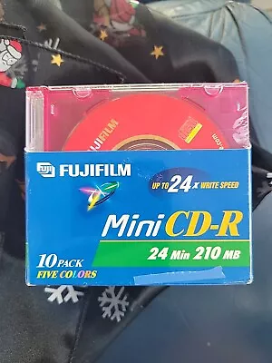 New 10 Pack Fujifilm Color Mini CD-R 210MB 24X Write Speed & Color Jewel Cases • $8.99