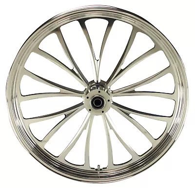 Ultima Manhattan Polished CNC 18  X 3.5  Dual Disc Front Wheel For Harley Bagger • $395.19