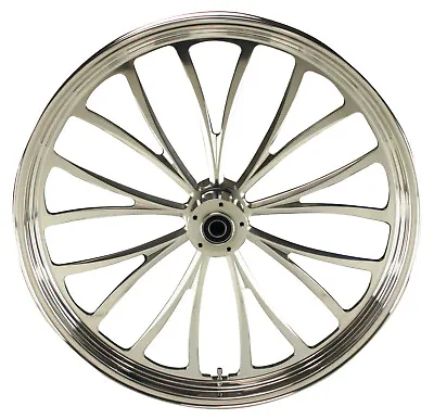 Ultima Manhattan Polished CNC 21  X 3.5  Dual Disc Front Wheel For Harley Bagger • $436.99