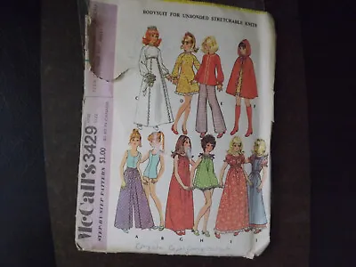 McCall 3429 Barbie Vintage Fashion Doll Sew Pattern Gown Wedding Dress Cape Brid • $7.99