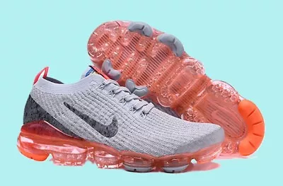 Nike Air VaporMax Flyknit 3 AJ6900-600 Men's Running Shoes Gray And Orange • $148