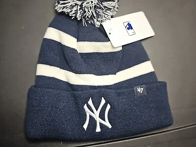47 Brand MLB New York Yankees Pom Pom Hat Beanie Navy NEW • $13.29