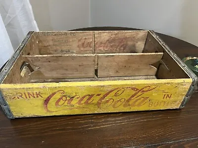 Vintage Wooden Yellow Coke Cola Crate No Dividers • $25.46