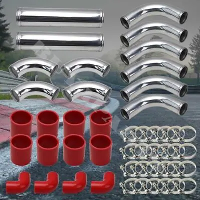 Red 3' Turbo Intercooler Piping Kit+coupler+clamp Eclipse Talon Evo 4g63 420a • $149.49