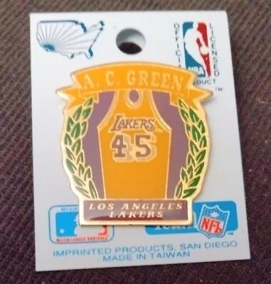 Los Angeles Lakers A.C. Green #45 Iron Man   Jersey Lapel Pin By Imprinted Pro • $12.99