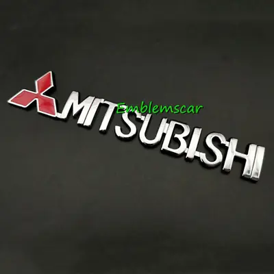 For Mitsubishi Logo Chrome Red Car Emblem Body Badge Rear Metal Trunk Sticker • $12.98