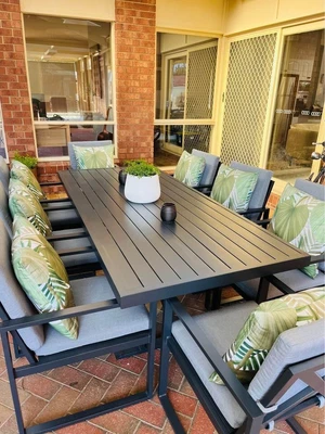 $1850 • Buy Amart Furniture - Centara 9 Piece Outdoor Table / Chair Setting (RRP $3199)