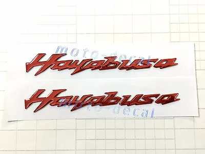 New Hayabusa Raised 3D Chrome GSX 1300R Red Tank Decal Fairing Sticker Bling • $15.98
