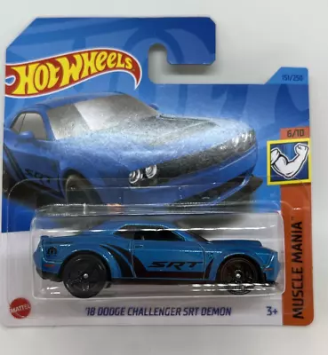 Hot Wheels 2018 Dodge Challenger SRT Demon Blue Muscle Mania No 151 New Unopened • £24.99