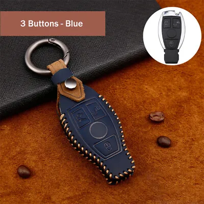 Genuine Leather Car Key Fob Case Cover For Mercedes Benz W203 W210 W211 W204 • $20.80