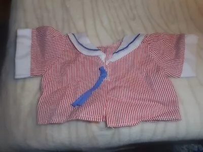 Doll Sized Cotton Sailor Shirt Red White Blue W Tie In Front Yolk In The Back  • $10