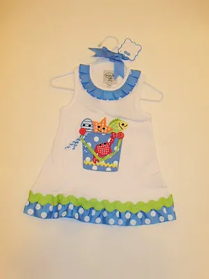 NWT Baby Girls Mudpie Boathouse Seaside Bucket Dress 9-12M NEW Outfit  • $23.11