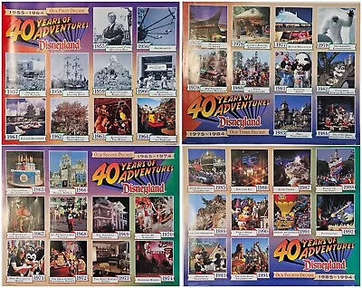 Disneyland 4 Poster Set ~ 1955-1994 23x20  Matterhorn Small World Space Mountain • $29.85