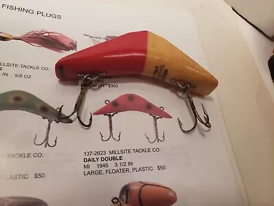 Vintage 1946 Millsite Daily Double Fishing Lure In VG Shape See Pictures • $35