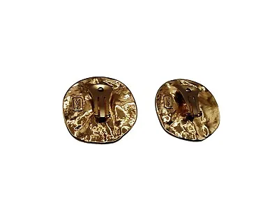 Vintage Yves Saint Laurent YSL Gold Colour Textured Earrings • £199.99