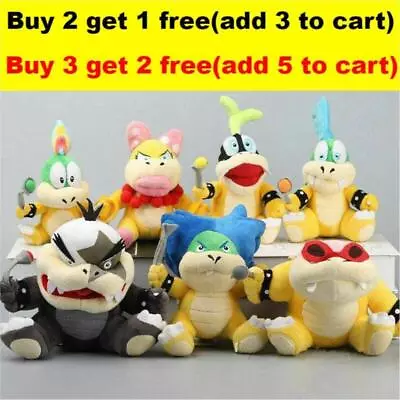 New Koopalings Super Mario Bros 7  Koopa Plush Toy Stuffed Doll Gift UK Seller • £7.68