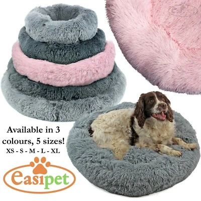 £9.99 • Buy Dog Bed Fluffy Donut Cat Kitten Puppy Pet Cushion Calming Mattress