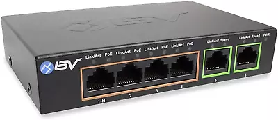 -Tech 6 Port Poe+ Switch 4 Poe+ Gigabit Ports With 2 Gigabit Uplink – 60W – 802. • $61.50