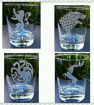 £19.99 • Buy Set Of 4 Engraved Game Of Thrones Tumbler Glasses - New 