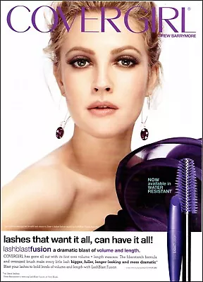 Modern Magazine AD COVERGIRL DREW BARRYMORE Lashblast Fusion Mascara  021523 • £8.55