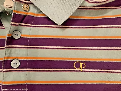 VINTAGE OP Ocean Pacific Polo Light Blue W/ Purple Stripes Men's Medium NEW!  • $79.99