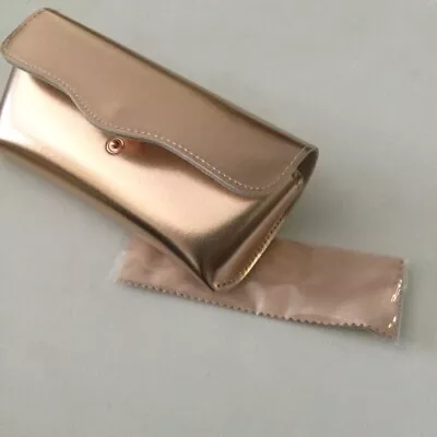 Rebecca Minkoff Rose Gold Metallic Sunglasses Case With Cleaning Cloth New • $39.99