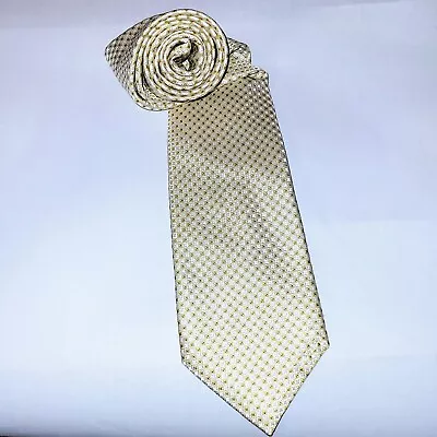 Sean John Mens Tie Tall  Extra Long 64 Inch Gold Yellow Geometric Silk • $24.44