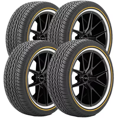 (QTY 4) 235/55R17 Vogue Custom Built Radial VIII 99H SL Gold/White Tires • $1640.96