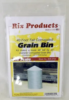 N Scale 40 Foot Tall Corrugated Grain Bin Kit - Rix Products #628-0704 • $16.51