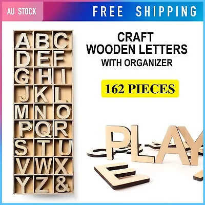 162pcs Wooden Alphabet Letter Arts Crafts Word Names Words Spelling DIY Gifts • $10.95