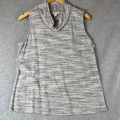 J Jill Pure Jill Womens Size M Sleeveless Mock Turtleneck Top Blue Gray Heather • $12.51