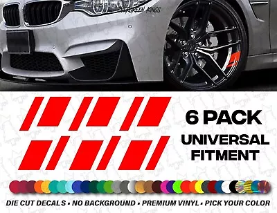 Universal 6 Pack Rim Wheel Race Stripe Decals Stickers JDM USA - Pick Your Color • $5