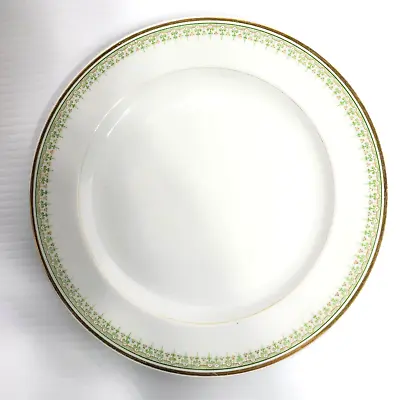 Jean Pouyat Limoges J.P.L. France Vintage Elegant Green & Gold Bands 8 1/2” Dish • $13.33