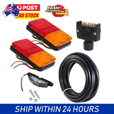 Led Trailer Submersible Tail Light Kit-plug Number Plate Light 5 Core Wire Boat • $43.99