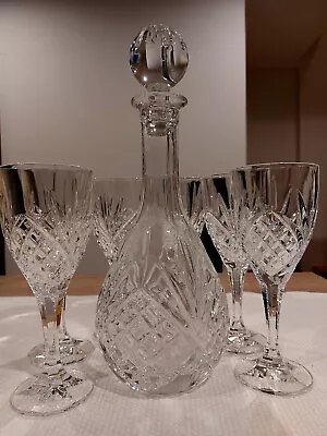 Godinger Dublin Diamond-Cut Crystal Wine Set 7 Pieces • $200