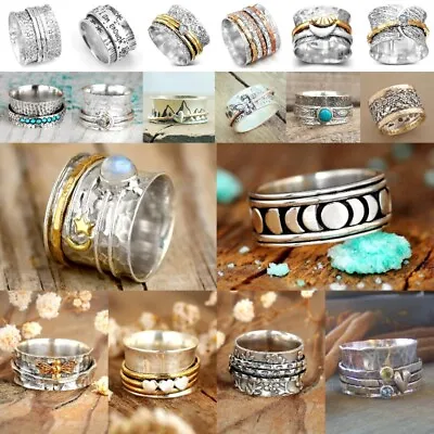Vintage 925 Silver Rings For Women Handmade Wedding Jewelry Party Gift Size 6-11 • $4.59