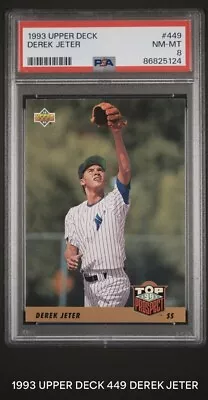 1993 Upper Deck Derek Jeter 449 Rookie Card PSA 8 • $25