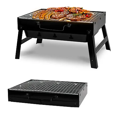Portable Folding Charcoal BBQ Barbecue Camping Grill Travel Picnic Outdoor • £9.85
