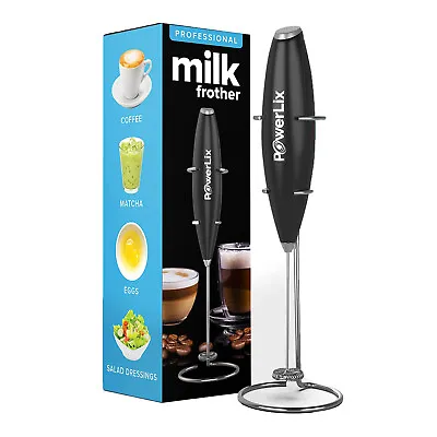 Milk Frother Handheld Battery Operated Whisk Foam Maker For Coffee With Stand • $11.99