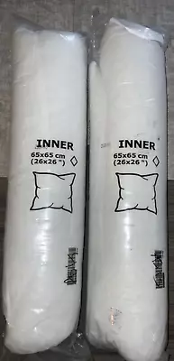 Pair (2) Ikea Inner 26x26” Pillow Form Insert Inner Cushion White New 302.671.25 • £26.02