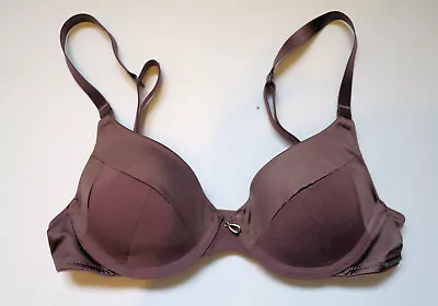 M & S  Autograph Padded Plunge Bra 32a  Memory Foam Cups Mauve  Marks Spencer • £7.99