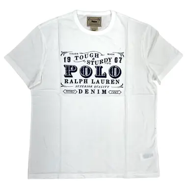Polo Ralph Lauren Tough & Sturdy Denim Tee T-Shirt White • $30
