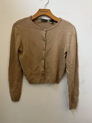 Moda International Light Brown Cardigan Sweater M (l7) • $15.34