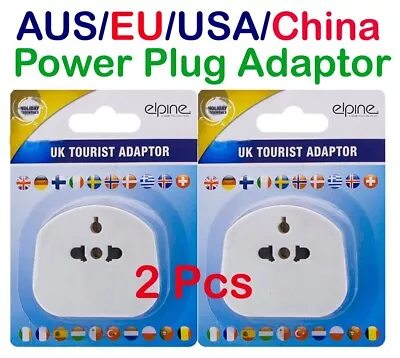 Worldwide European USA China Visitor UK 3 Pin Holiday Power Plug Adaptor Tourist • £7.49