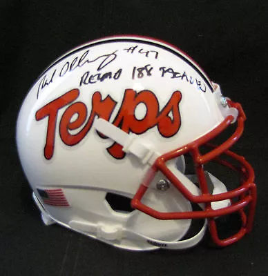 Neal Olkewicz Maryland Terrapin Autographed Mini Helmet With Record Inscription • $58.95