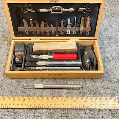 $32 • Buy Vintage X-Acto XACTO Workshop Knife /Tool Set W/ Plane Sander & Draw Knife