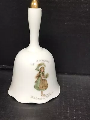  HOLLY HOBBIE Hand Bell  Good Company Is A Treat In Itself . Gorgeous! MINT! • $5.98