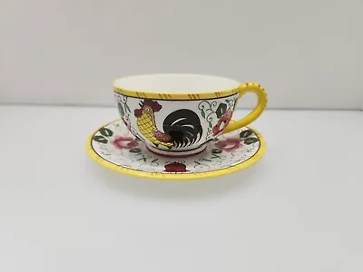 Vintage Early Provincial Ucagco Japan Rooster And Rose Cup & Saucer  • $11.69